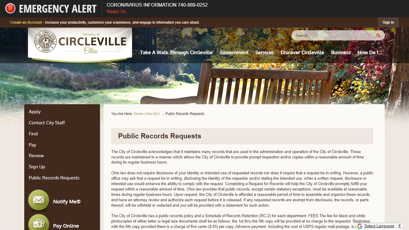 Public Records Requests | Circleville, OH - Official Website